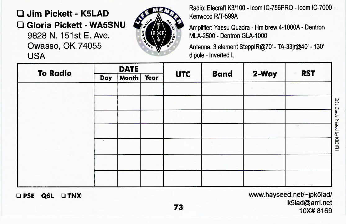 Lovely 66 Blank Qsl Card